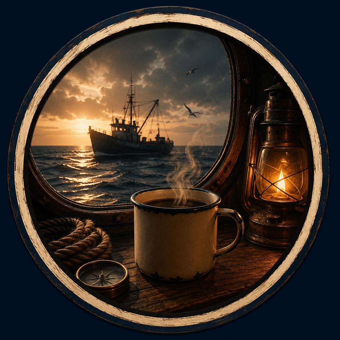 Café en alta mar — disfrutando el horizonte