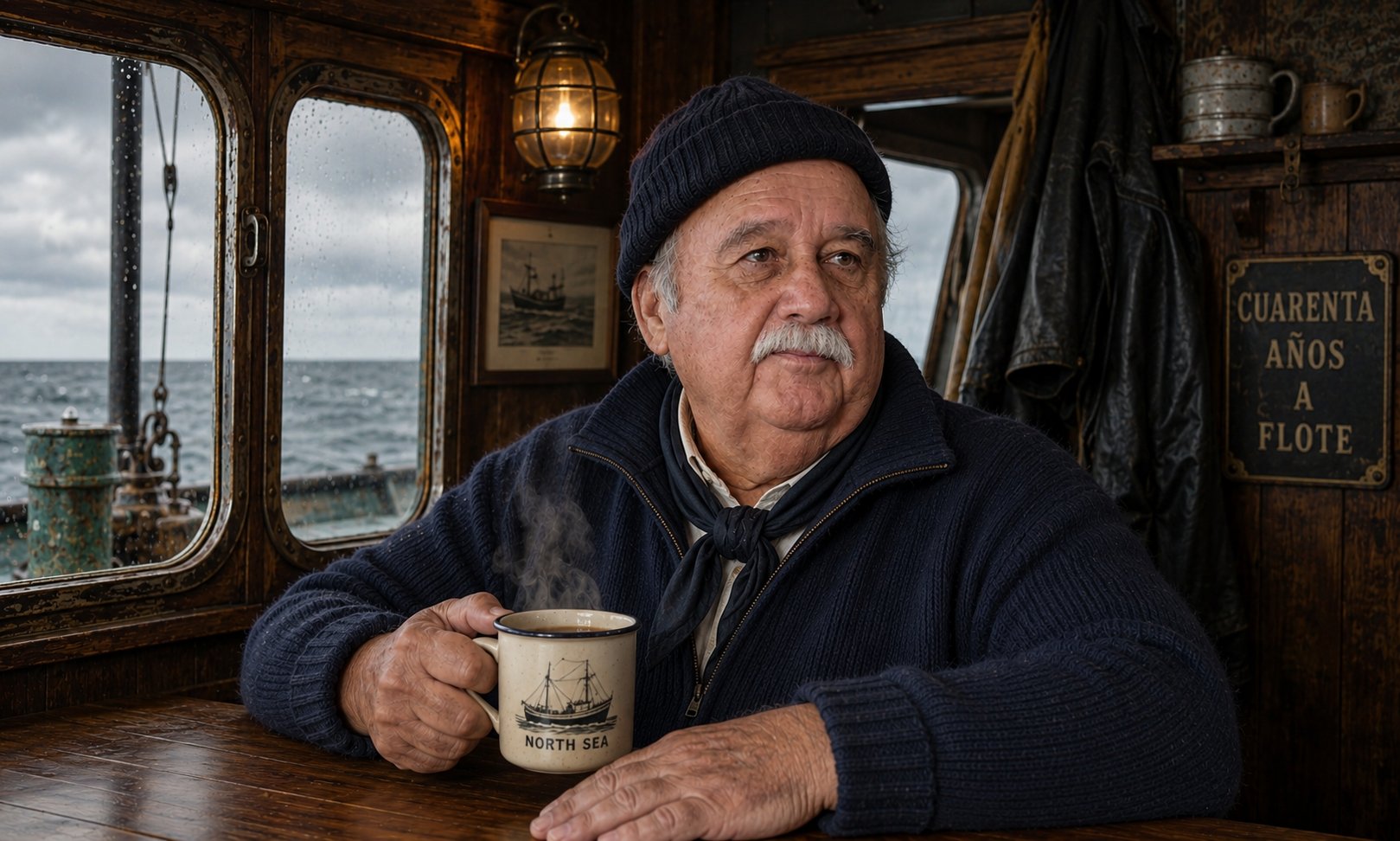 Toti tomando un café
